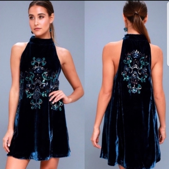 Free people a line velvet sequined dress - Picture 2 of 7